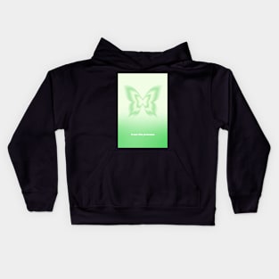 Green Gradient Trust the Process Butterfly Aura Kids Hoodie